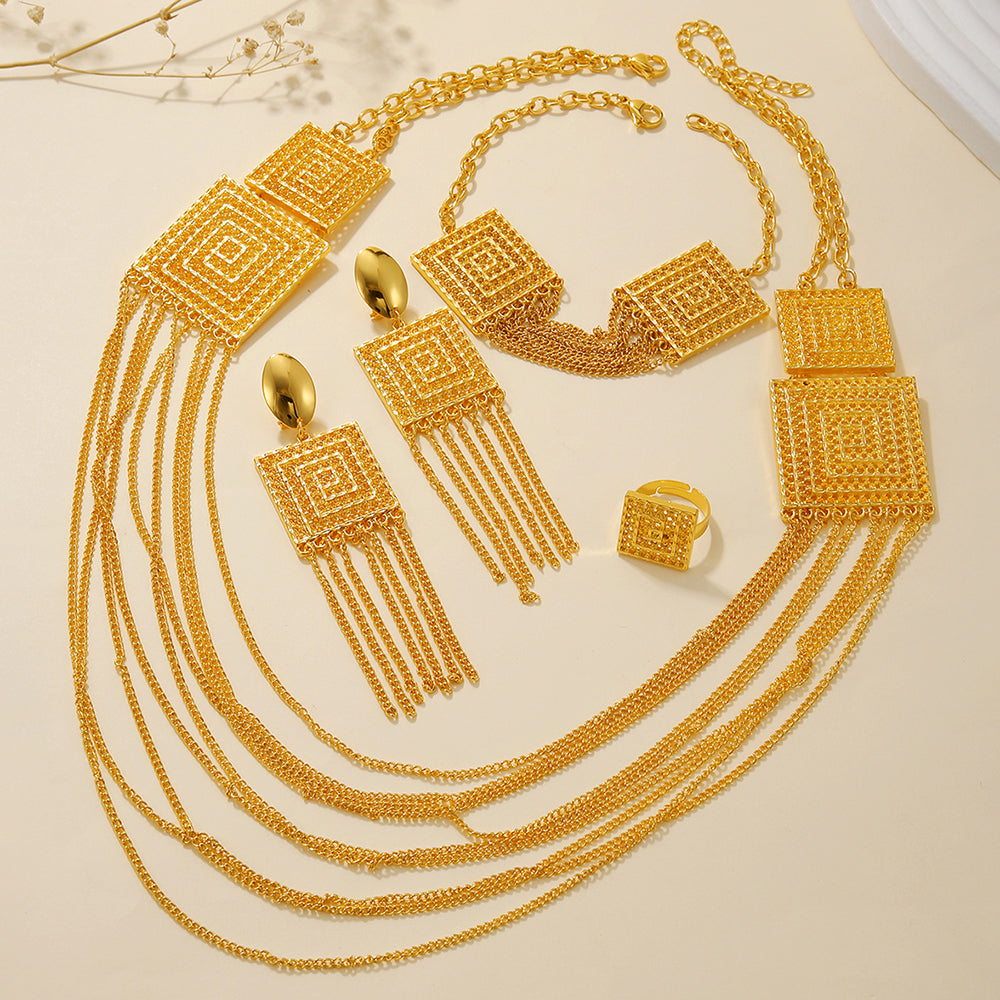 Tassel  Multi-layered Jewelry Set
