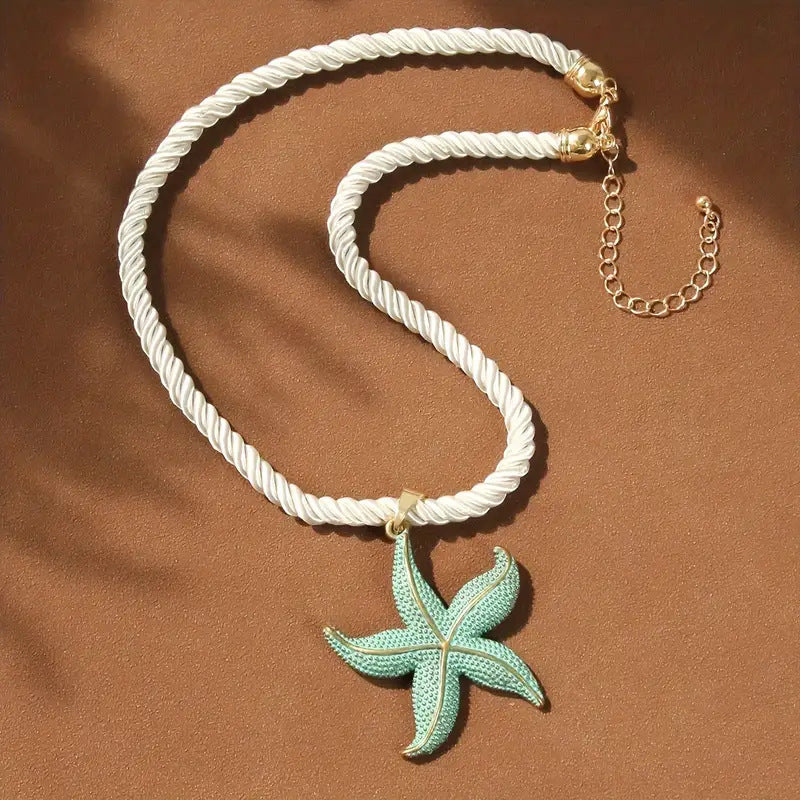 Starfish Pendant Rope Necklace