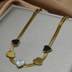 Heart Charm Necklace & Matching Bracelet Set