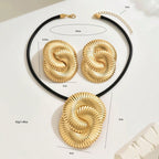 Sculptural Spiral Necklace & Statement Earring Set