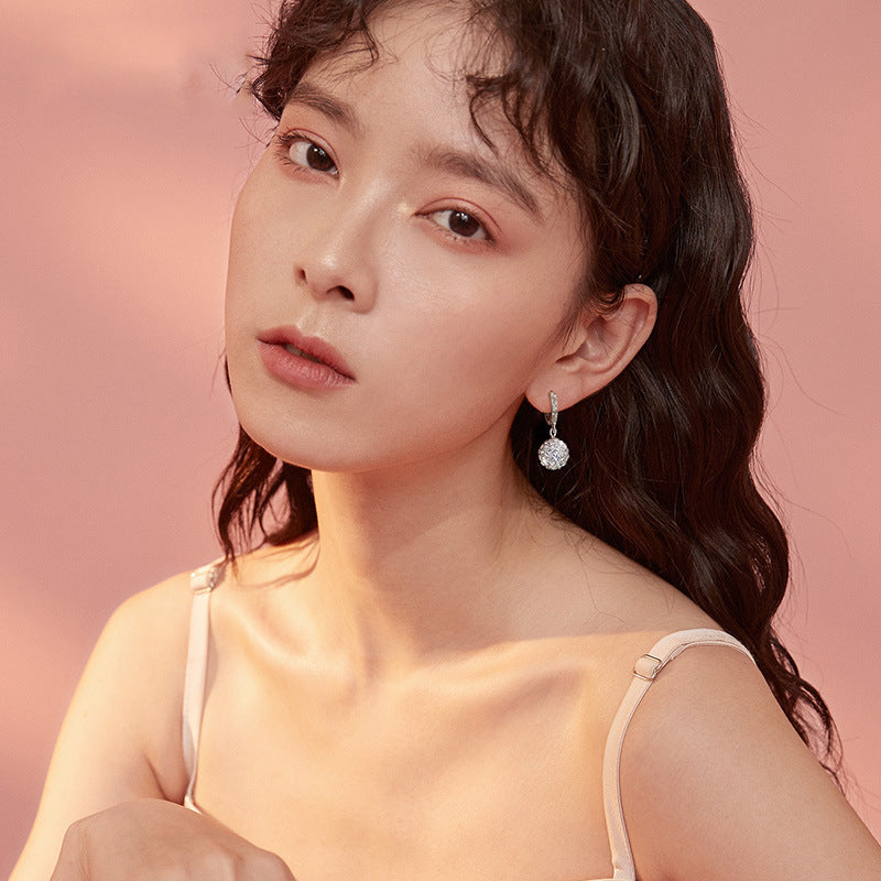 Sparkling Rhinestone Drop Hoop Earrings