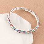 Multi-Row Crystal Stretch Bracelet with Refined Texture
