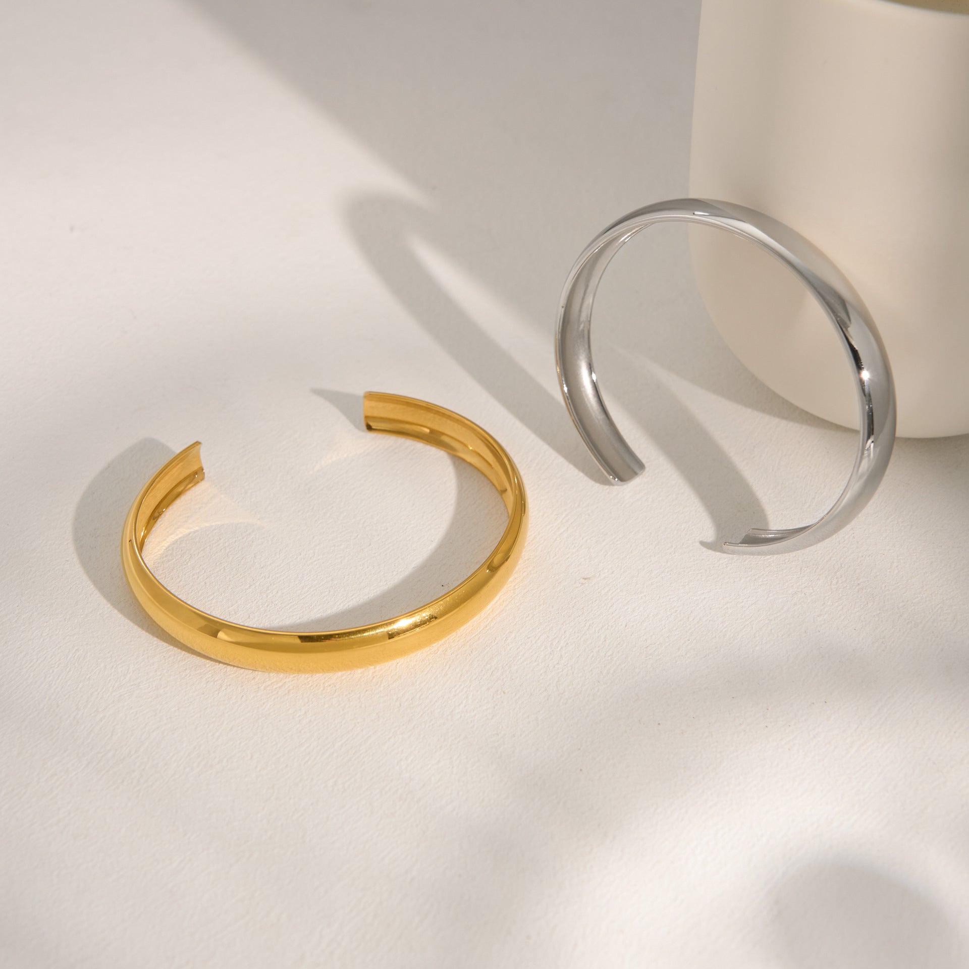Wide Open Cuff Bracelet with Smooth Contoured Form