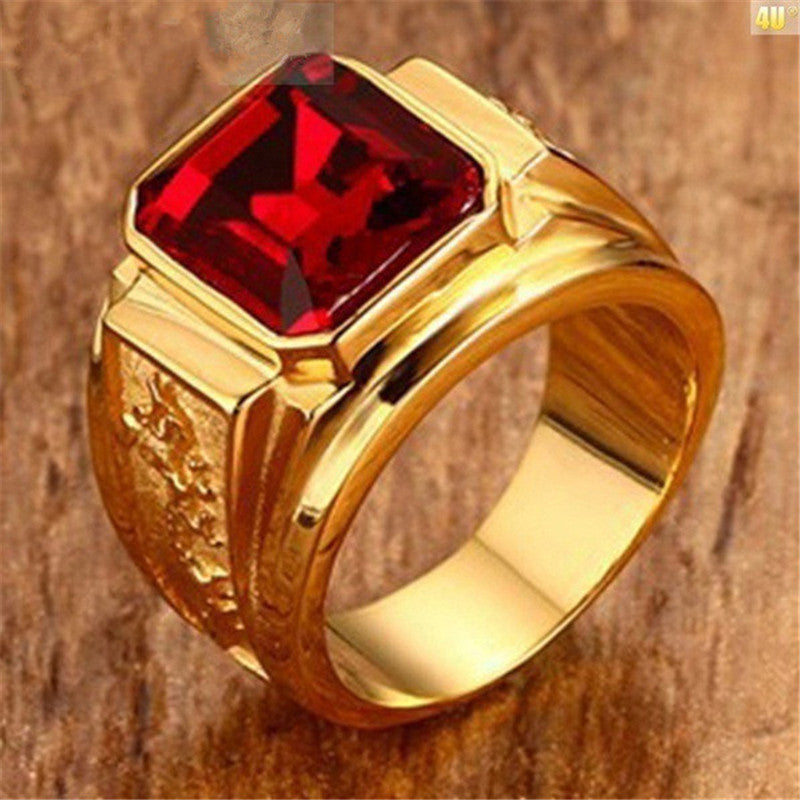 Square Cut Gemstone Ring – Bold Statement Signet Band