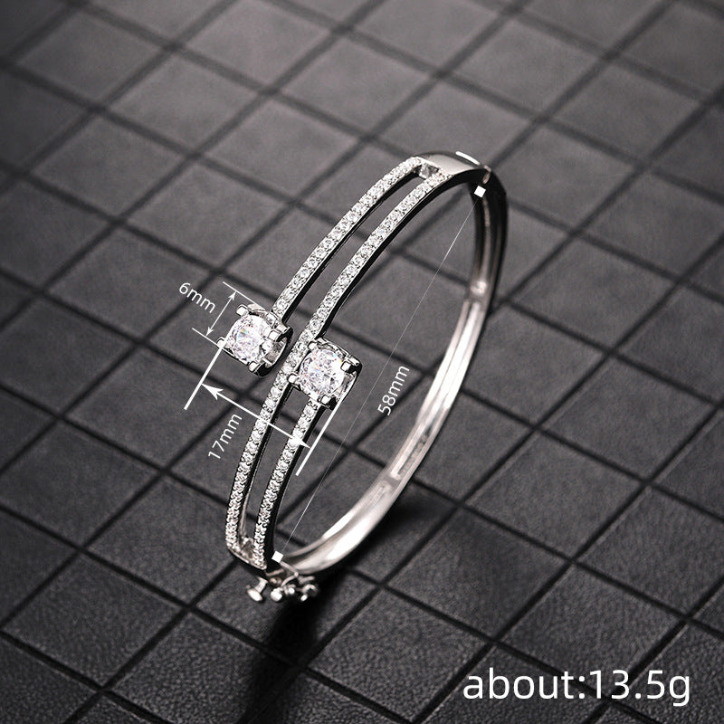 Elegant Dual-Band Bracelet with Refined Crystal Detail