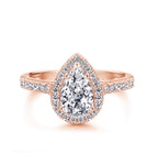 Pear Halo Solitaire Engagement Ring