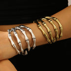 Organic Bone-Style Cuff Bracelet with Sculptural Form
