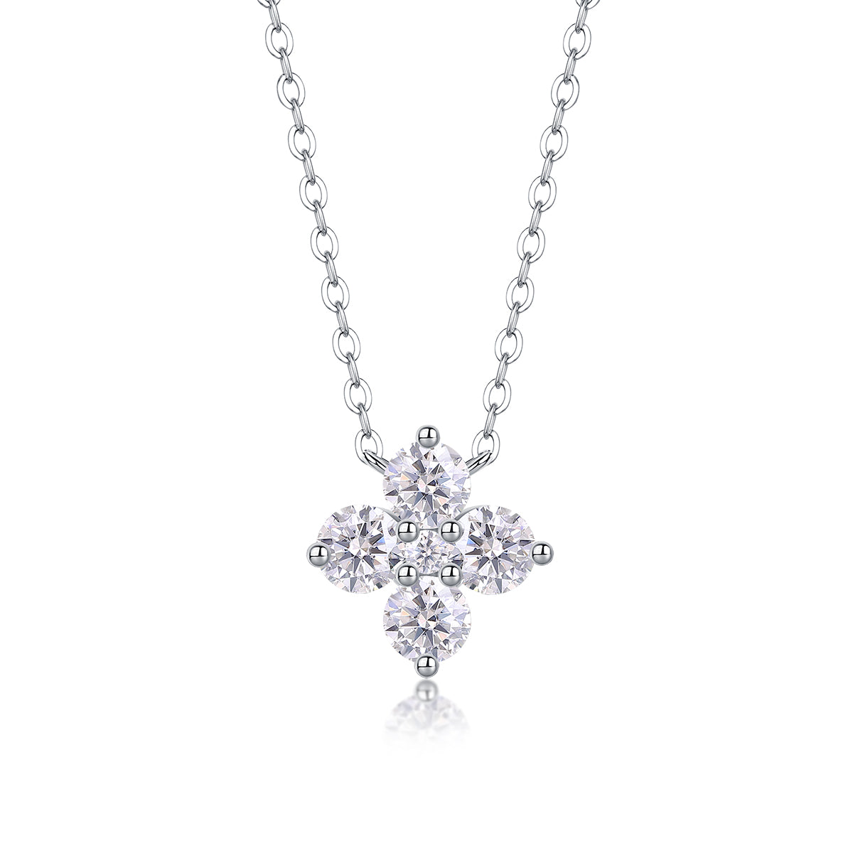 Lucky Four-Leaf Clover Moissanite Pendant Necklace