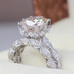 Vintage-Inspired Round Cut Engagement Ring – Pavé Diamond Band