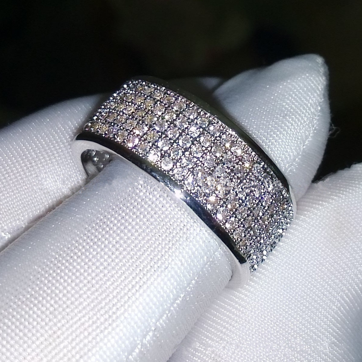 Luxury Pavé Diamond Band Ring – Full Eternity Sparkle Statement Ring
