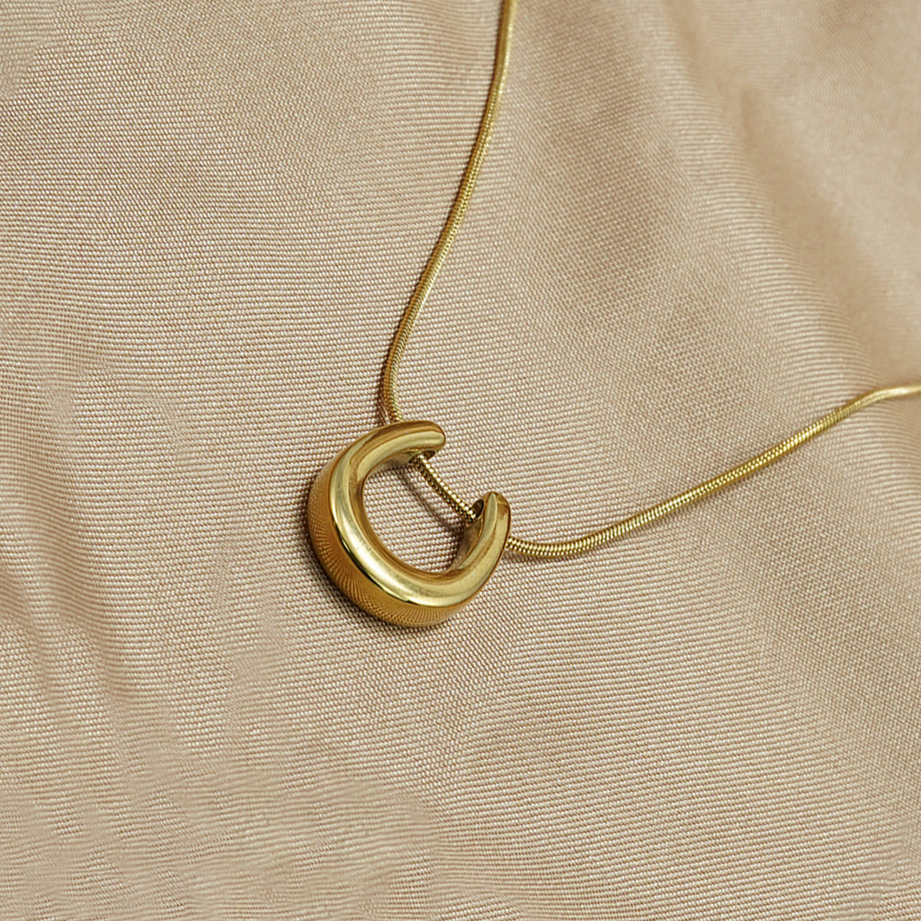 Minimalist Double-Hoop Pendant Necklace