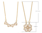 Gold Crystal Heart Cluster Necklace – Elegant Multi-Heart Pendant Chain
