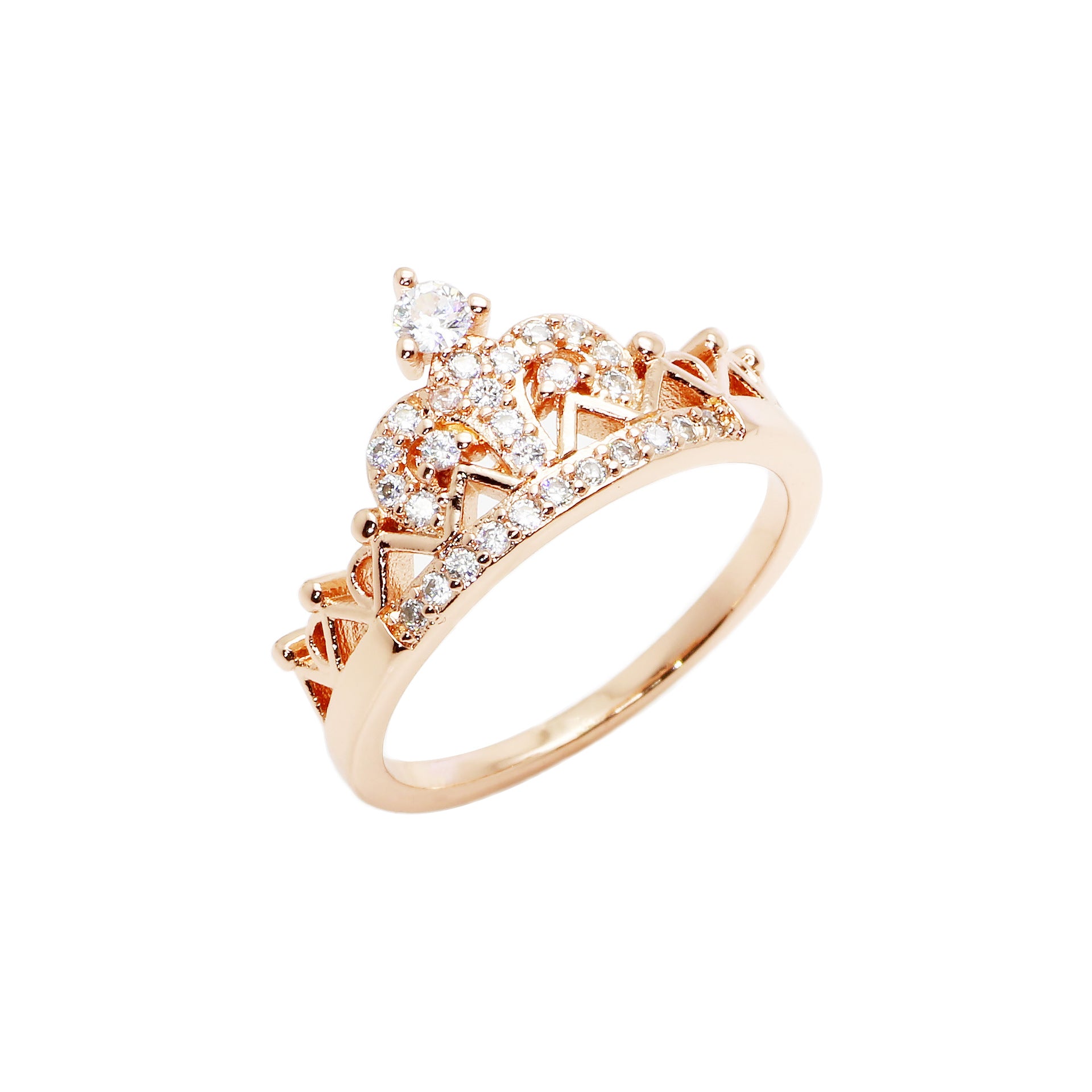 Crystal Crown Ring – Regal Tiara-Inspired Band