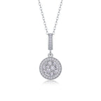 Round Cluster Crystal Pendant Necklace