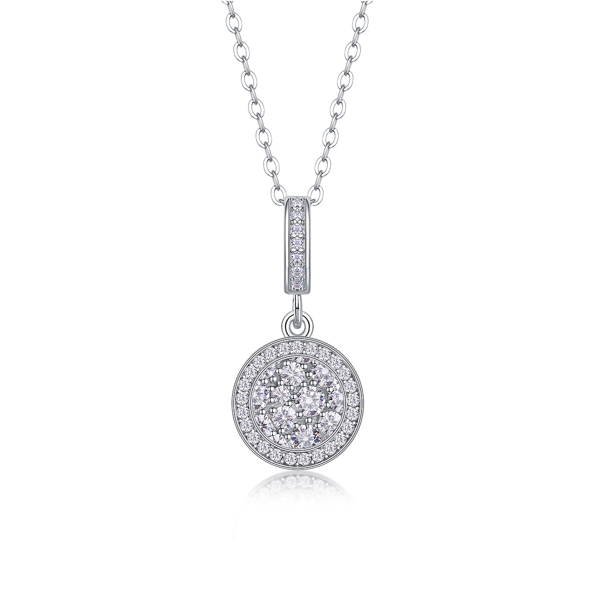 Round Cluster Crystal Pendant Necklace