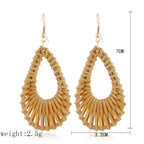Handmade Rattan Teardrop Earrings