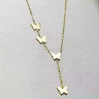 Butterfly Y-Necklace with Delicate Drop Chain