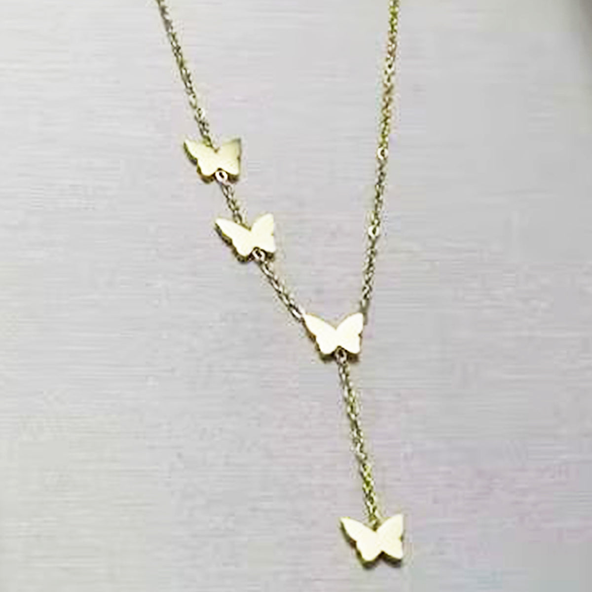 Butterfly Y-Necklace with Delicate Drop Chain