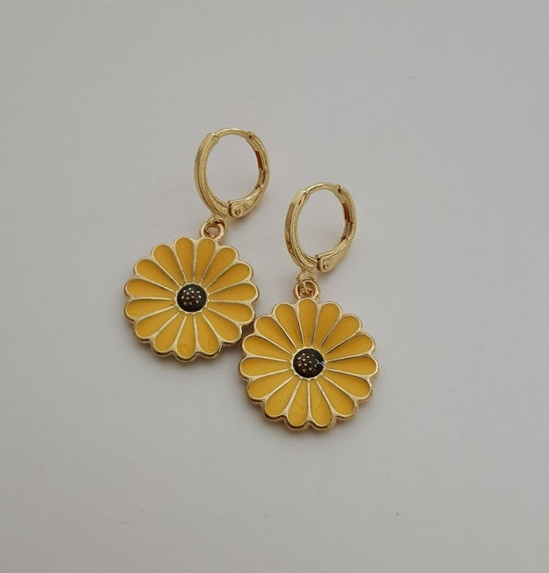 Yellow Daisy Drop Earrings