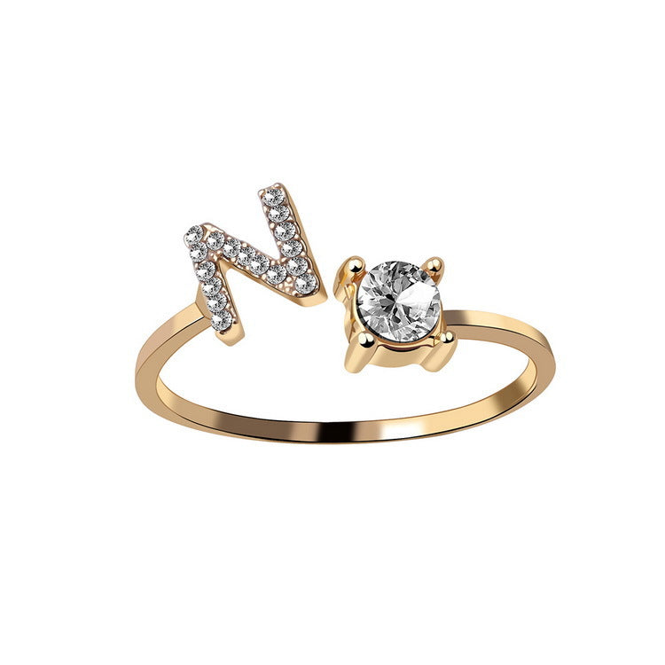 Personalized Diamond Initial Ring