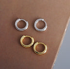 Classic Minimalist Gold Huggie Hoop Earrings