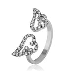 Double Heart Pavé Open Ring
