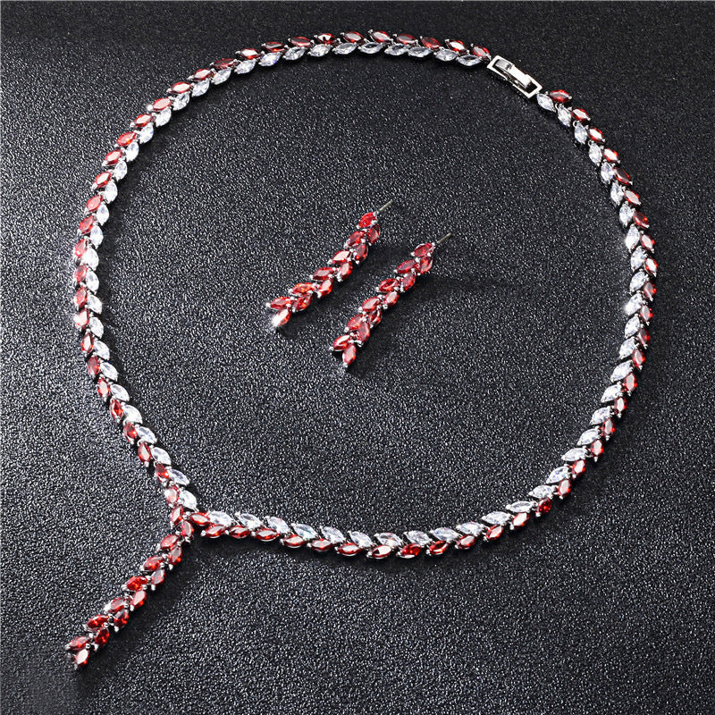 Crystal Leaf Design  Jewelry Set