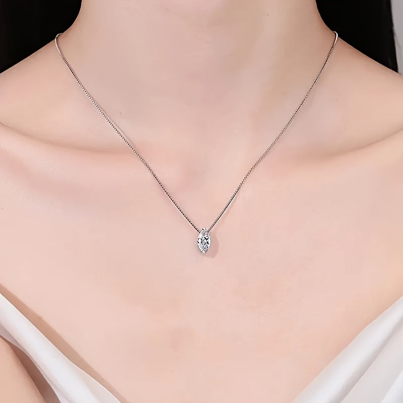 Marquise-Cut Crystal Pendant Necklace