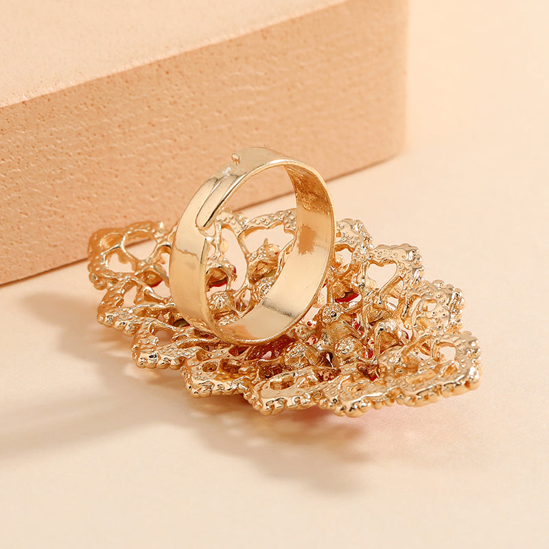 Champagne Crystal Statement  adjustable Ring