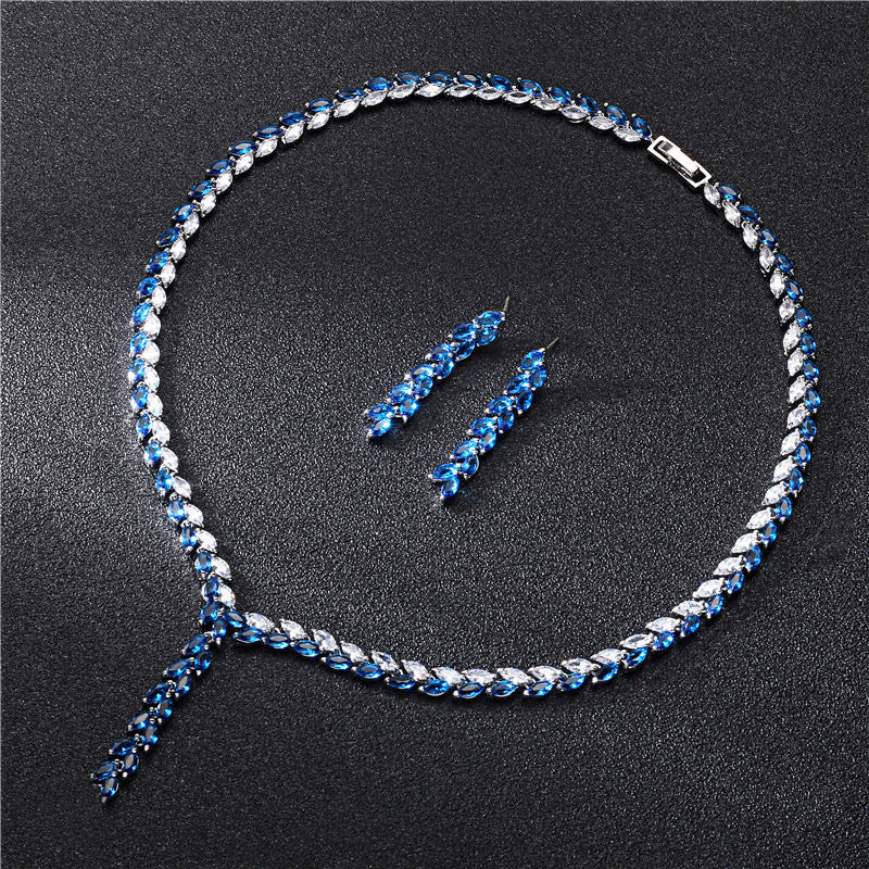 Crystal Leaf Design  Jewelry Set