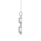 Double Halo Cushion-Cut Crystal Pendant Necklace