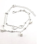 Elegant Double-Layer Infinity Pearl Anklet