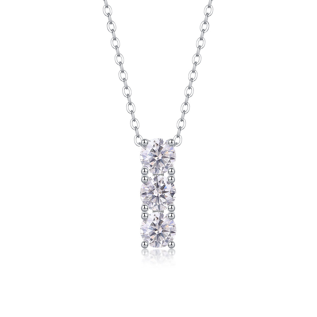 Triple Stone Crystal Drop Necklace