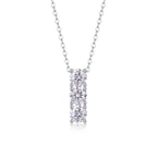 Triple Stone Crystal Drop Necklace