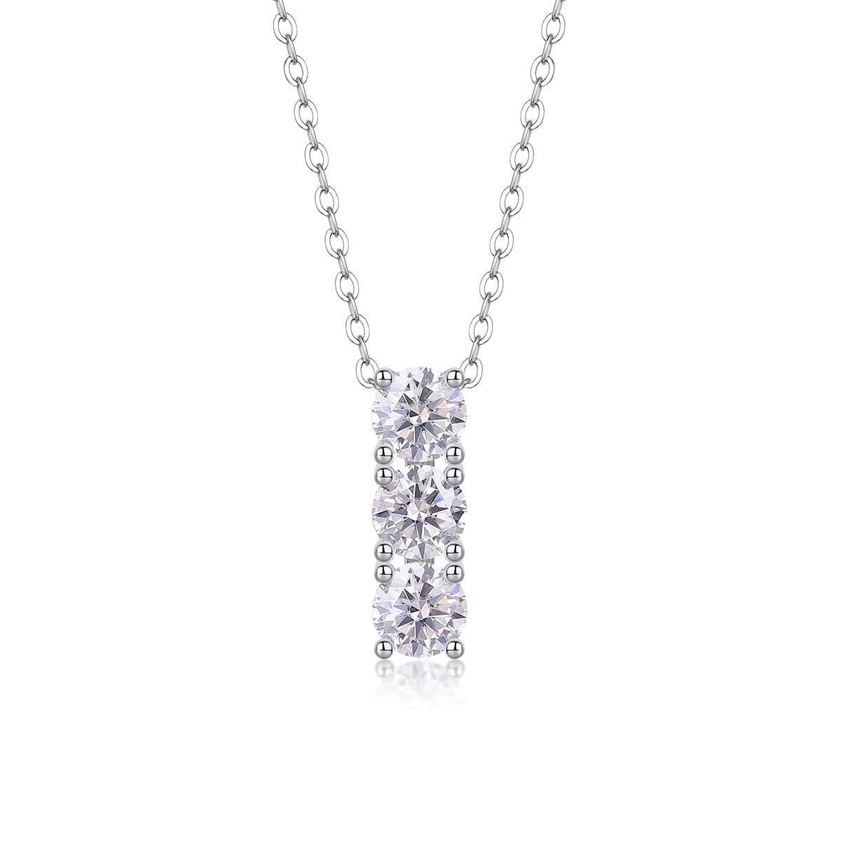 Triple Stone Crystal Drop Necklace