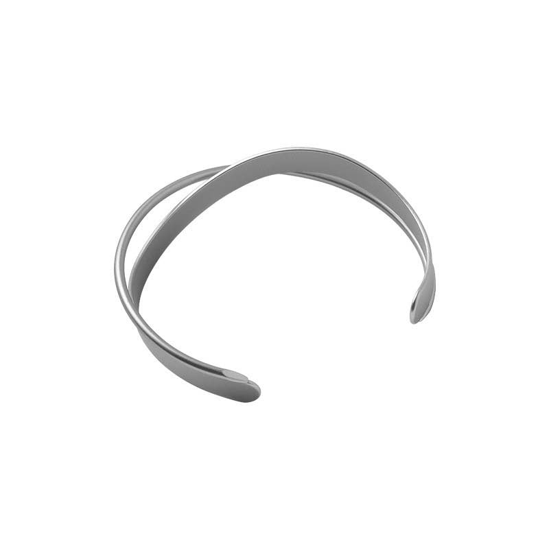 Modern Open Bangle Bracelet with Smooth Sculpted Profile