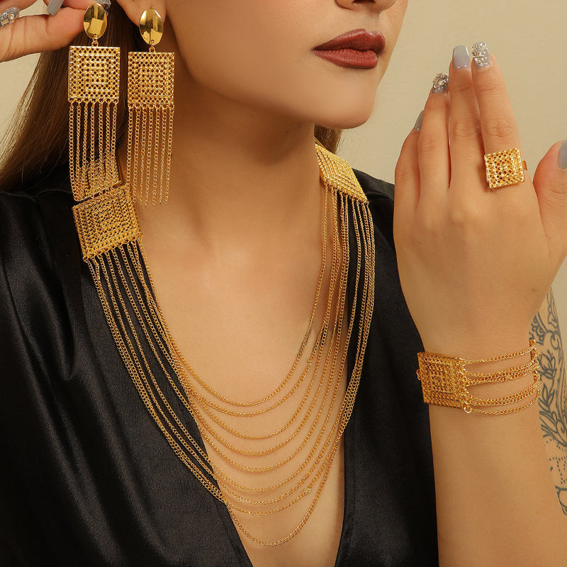 Tassel  Multi-layered Jewelry Set