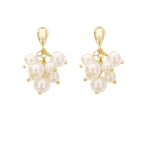 Pearl Grape Cluster Drop Earrings