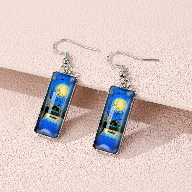 Starry Night Art Drop Earrings