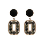 Lack Crystal Geometric Drop Earrings