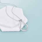 Sterling Silver Ring Holder Necklace – Rose Gold Drop Pendant with Cable Chain