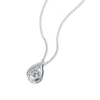 Dynamic Teardrop Diamond Pendant Necklace