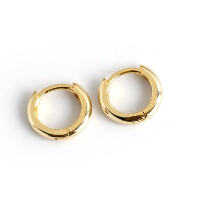 Classic Minimalist Gold Huggie Hoop Earrings
