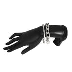 Two-Piece Bracelet Set with Organic Bangle and Chain Design