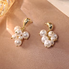 Pearl Grape Cluster Drop Earrings