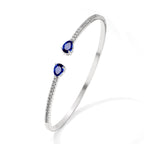Open Cuff Bracelet with Dual Crystal Ends and Refined Silhouette