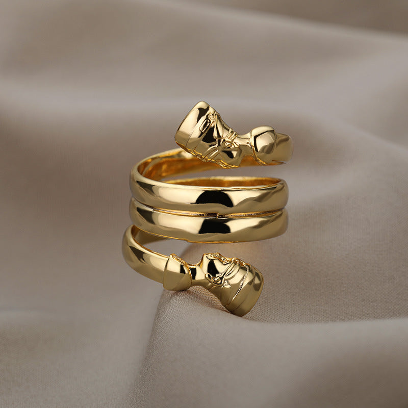Regal Pharaoh Wrap Ring in Gold or Silver Finish