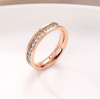 Rose Gold Eternity Band – Pavé CZ Wedding Ring