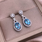 Blue Topaz Teardrop Earrings