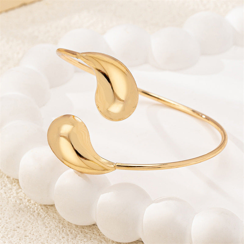 Sculptural Open Cuff Bracelet with Fluid Contour Design